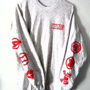Disney Parks Marvel Logo Spirit Jersey Shirt Adults Avengers Size Medium